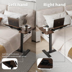 Rolling Laptop Desk with Tilting Top Recessed Casters