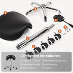 Rolling Saddle Stool PU Leather Swivel Adjustable