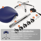 Rolling Saddle Stool PU Leather Swivel Adjustable