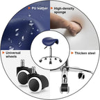 Rolling Saddle Stool PU Leather Swivel Adjustable