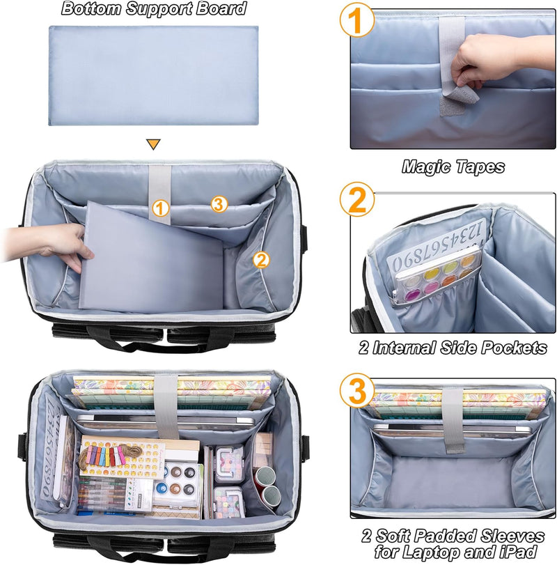 Rolling Scrapbook Tote Craft Bag on Wheels