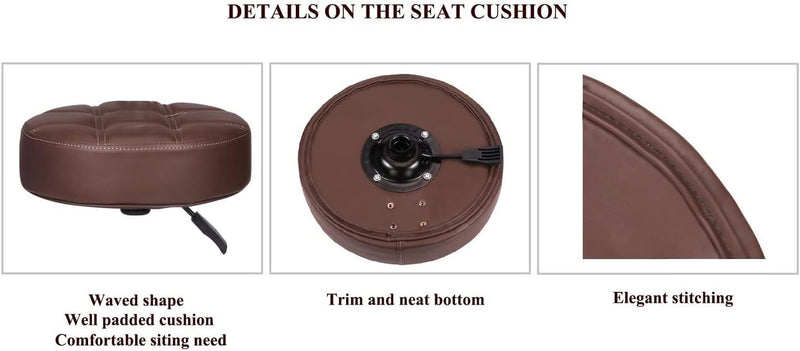 Rolling Stool Chair with Smooth-Rolling Dual-Wheel Casters