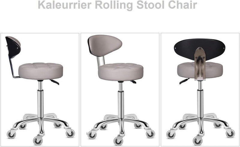 Rolling Stool Chair with Smooth-Rolling Dual-Wheel Casters