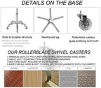 Rolling Stool Chair with Smooth-Rolling Dual-Wheel Casters