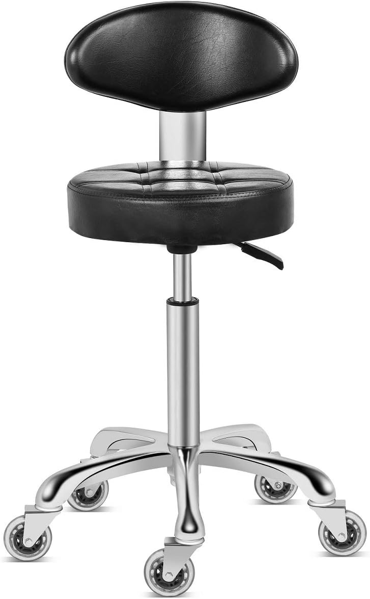 Rolling Stool Chair with Smooth-Rolling Dual-Wheel Casters