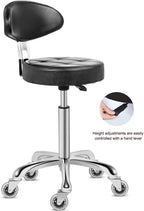 Rolling Stool Chair with Smooth-Rolling Dual-Wheel Casters