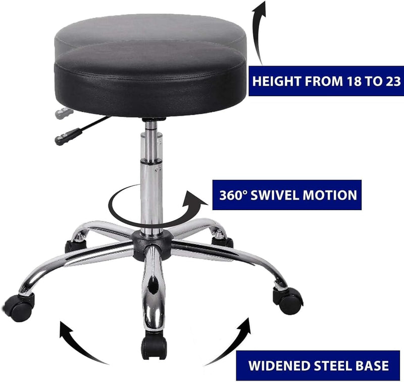 Rolling Stool Height Adjustable Rotating with Wheels 47-60