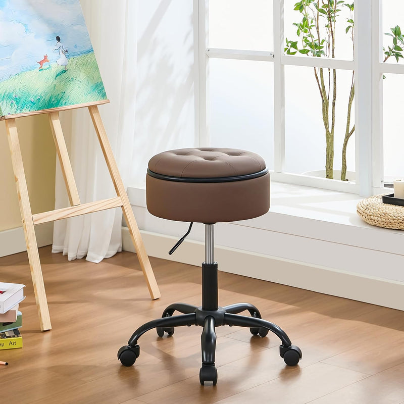 Rolling Stools with Wheels Ergonomic Stool Storage