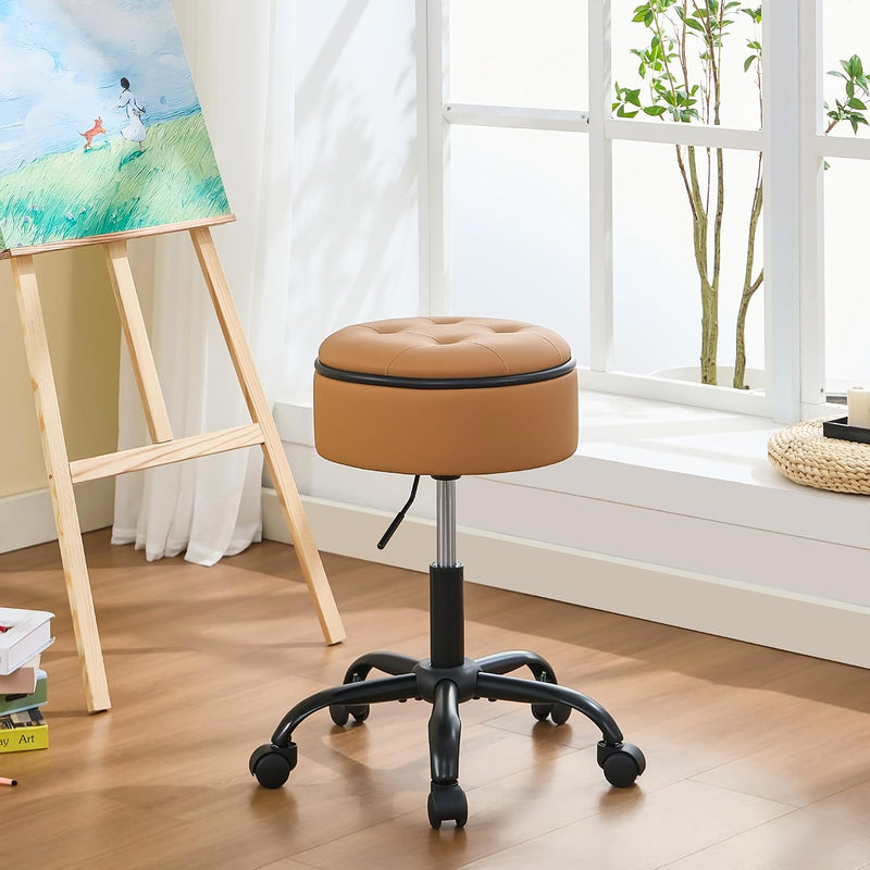 Rolling Stools with Wheels Ergonomic Stool Storage