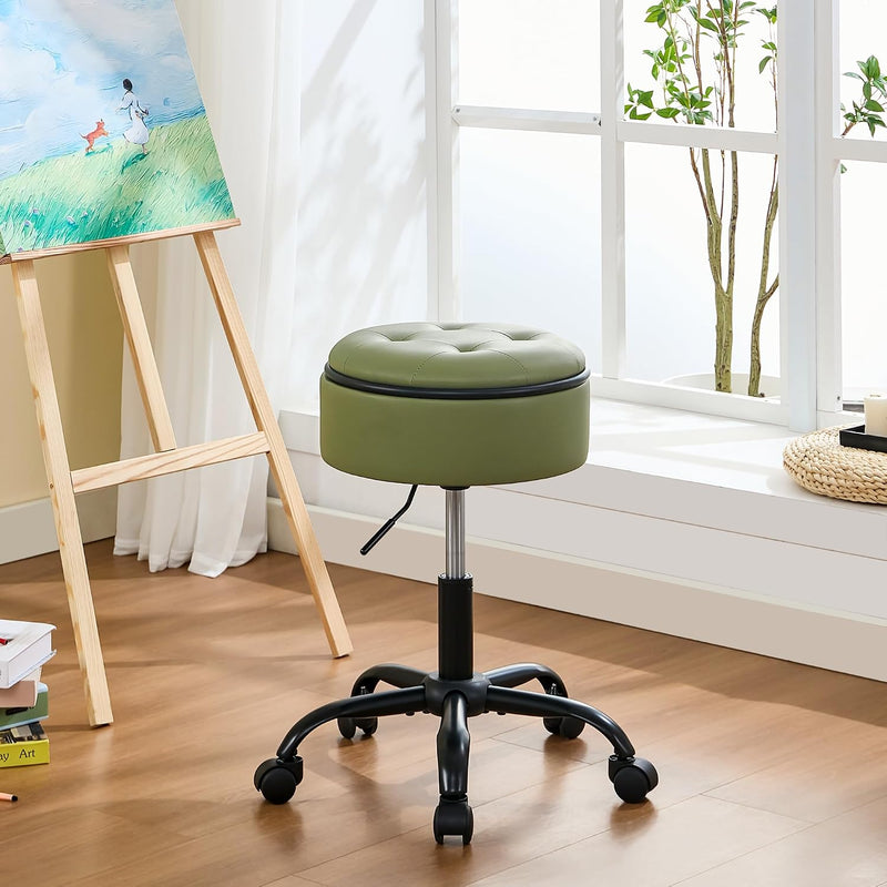 Rolling Stools with Wheels Ergonomic Stool Storage