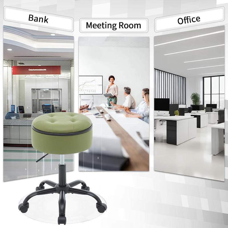 Rolling Stools with Wheels Ergonomic Stool Storage