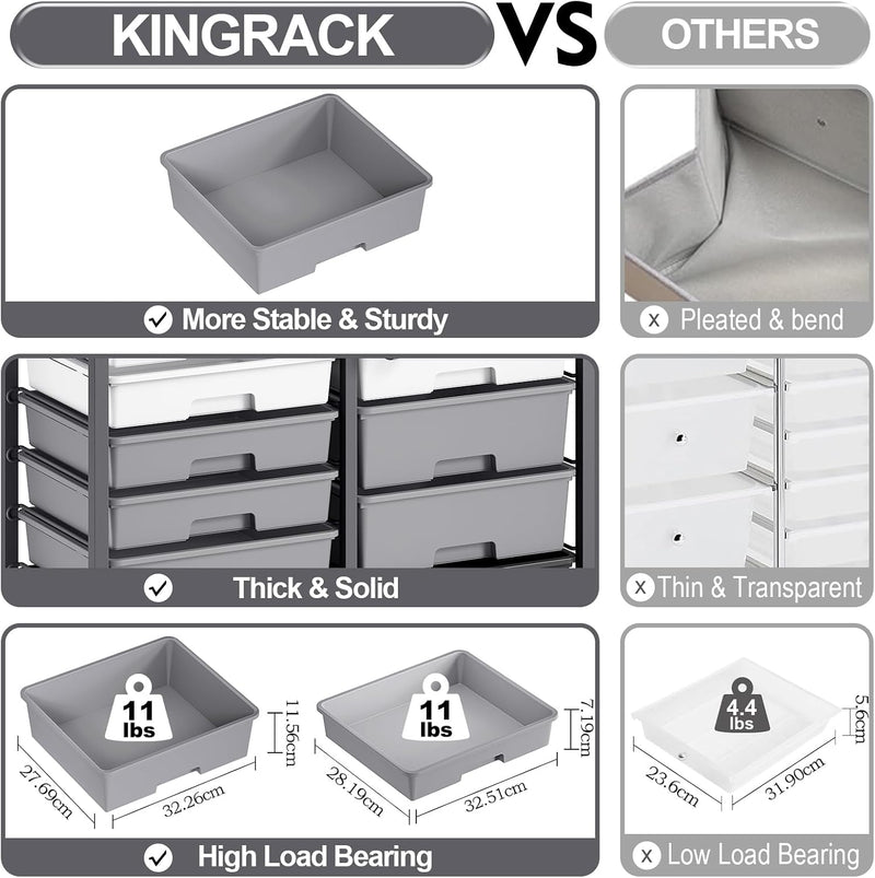 Rolling Storage Cart with 14 Drawers Organiser Tabletop
