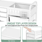 Rolling Storage Cart with 14 Drawers Organiser Tabletop