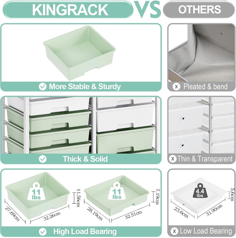Rolling Storage Cart with 14 Drawers Organiser Tabletop