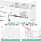 Rolling Storage Cart with 14 Drawers Organiser Tabletop