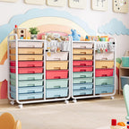 Rolling Storage Cart with 14 Drawers Organiser Tabletop
