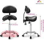Rolling Swivel Stool with Back Height Adjustable Wheels