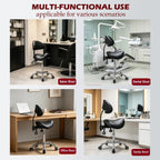 Rolling Swivel Stool with Back Height Adjustable Wheels
