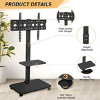 Rolling TV Stand for 32-70 Inch Flat Curved