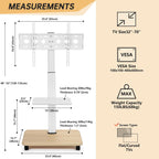Rolling TV Stand for 32-70 Inch Flat Curved