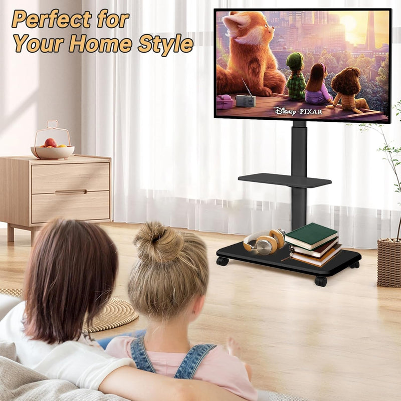 Rolling TV Stand for 32-70 Inch Flat Curved