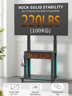 Rolling TV Stand with Fabric Drawer for 32-75