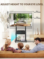 Rolling TV Stand with Fabric Drawer for 32-75