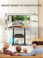 Rolling TV Stand with Fabric Drawer for 32-75