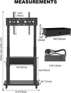 Rolling TV Stand with Power Outlet and Fabric