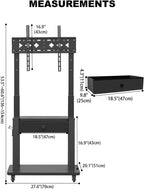 Rolling TV Stand with Power Outlet and Fabric