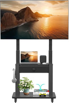 Rolling TV Stand with Power Outlet and Fabric