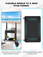 Rolling TV Stand with Power Outlet and Fabric