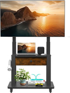 Rolling TV Stand with Power Outlet and Fabric