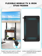 Rolling TV Stand with Power Outlet and Fabric