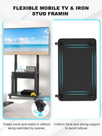 Rolling TV Stand with Power Outlet and Fabric