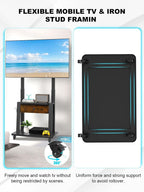 Rolling TV Stand with Power Outlet and Fabric