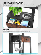 Rolling TV Stand with Power Outlet and Fabric
