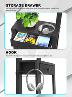 Rolling TV Stand with Power Outlet and Fabric