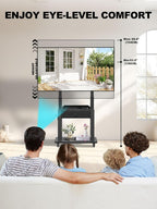 Rolling TV Stand with Power Outlet and Fabric