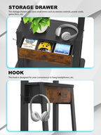 Rolling TV Stand with Power Outlet and Fabric
