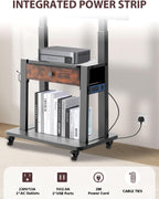 Rolling TV Stand with Power Outlet for 32-75
