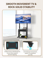 Rolling TV Stand with Power Outlet for 32-75