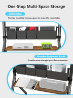 Rolling TV Stand with Storage Bags Anti-Collision Aesthetic