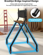 Rolling TV Stand with Storage Bags Anti-Collision Aesthetic