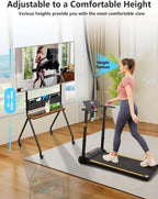 Rolling TV Stand with Storage Bags Anti-Collision Aesthetic
