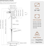 Rolling TV Stand with Wheels for 17–43 Inch