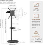 Rolling TV Stand with Wheels for 17–43 Inch