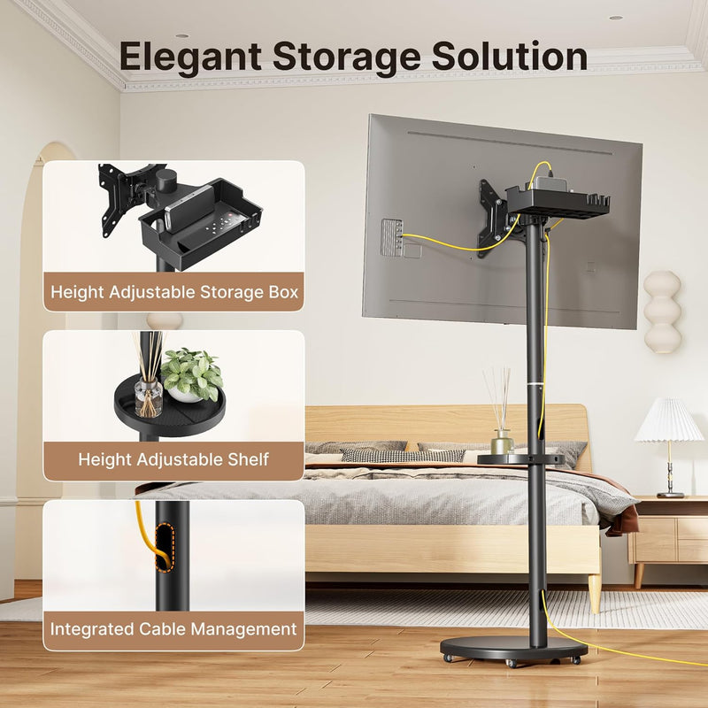 Rolling TV Stand with Wheels for 17–43 Inch