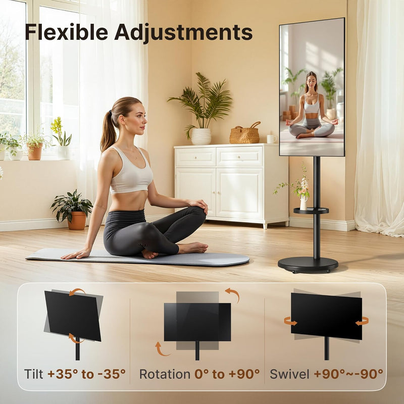 Rolling TV Stand with Wheels for 17–43 Inch