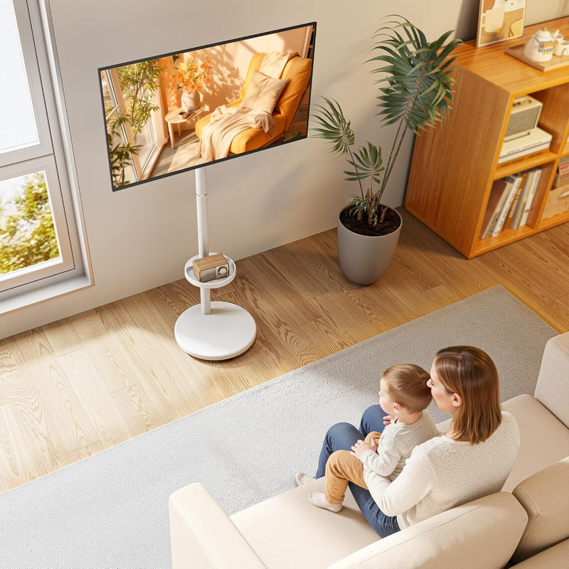 Rolling TV Stand with Wheels for 17–43 Inch